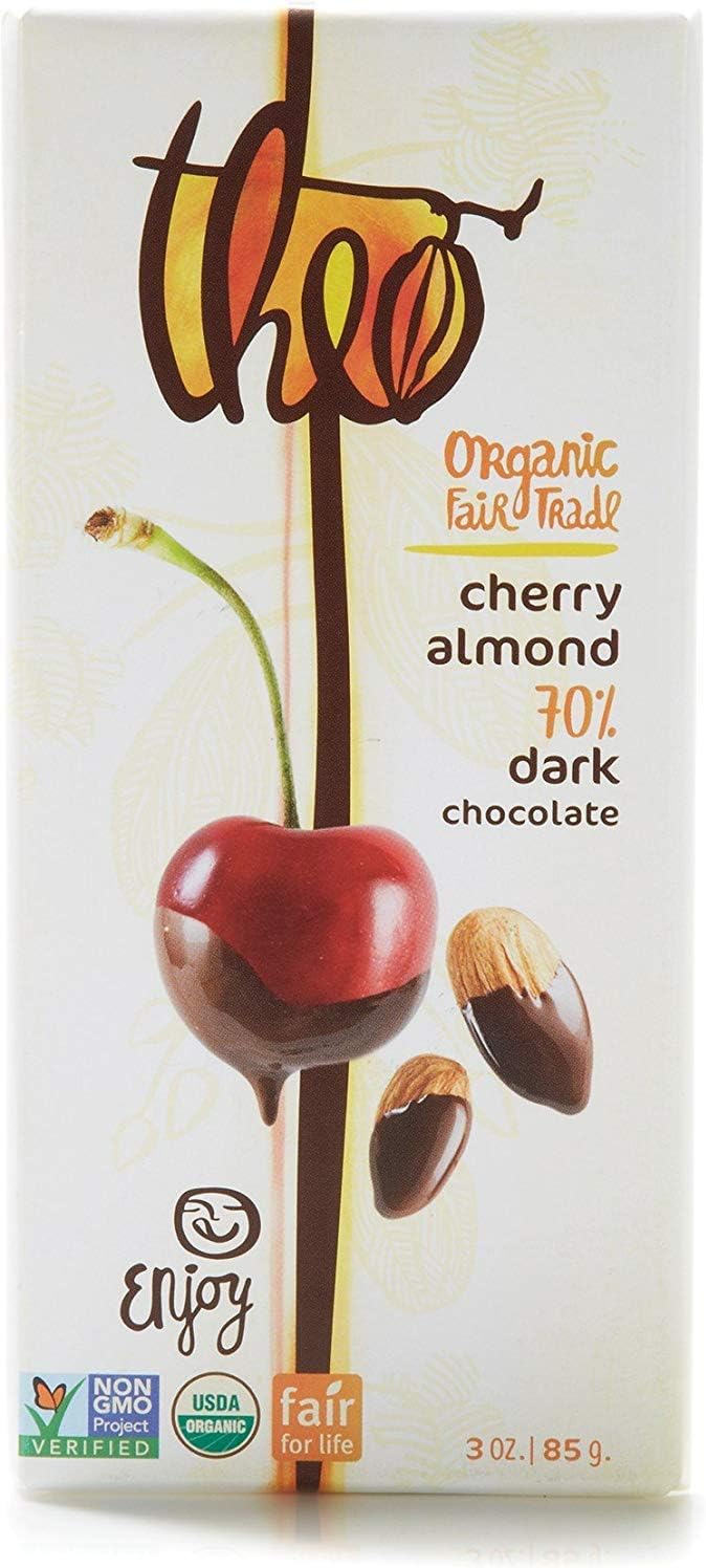 Theo Organic Chocolate Classic Cherry Almond 70% Dark