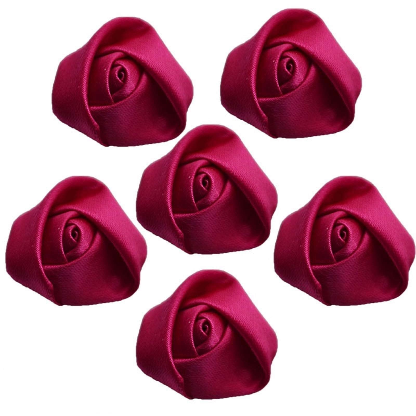 MDSRFGN Fabric Flowers 20pcs 2cm Mini Satin Rose Ribbon Rosettes Fabric Flower DIY Flowers For Home Wedding Decoration Craft(Rose)