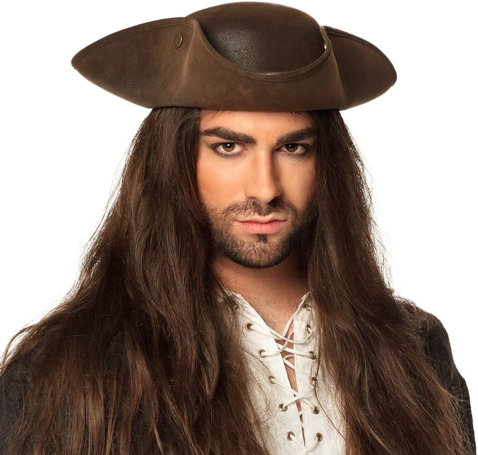Boland 04350 – Noble Charles Brown Faux Leather Pirate Hat.