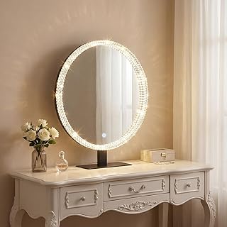 MOUMON Espejo de tocador redondo de 19.7 pulg...