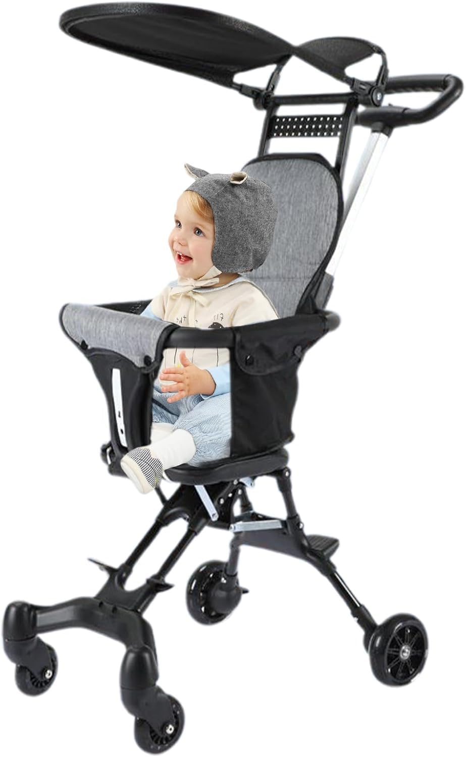 foldable baby stroller with umbrella lightweight kids & toddlers, easy fold compact design for outdoor & travel use, adjustable handle, soft wheels & large seat area - multi