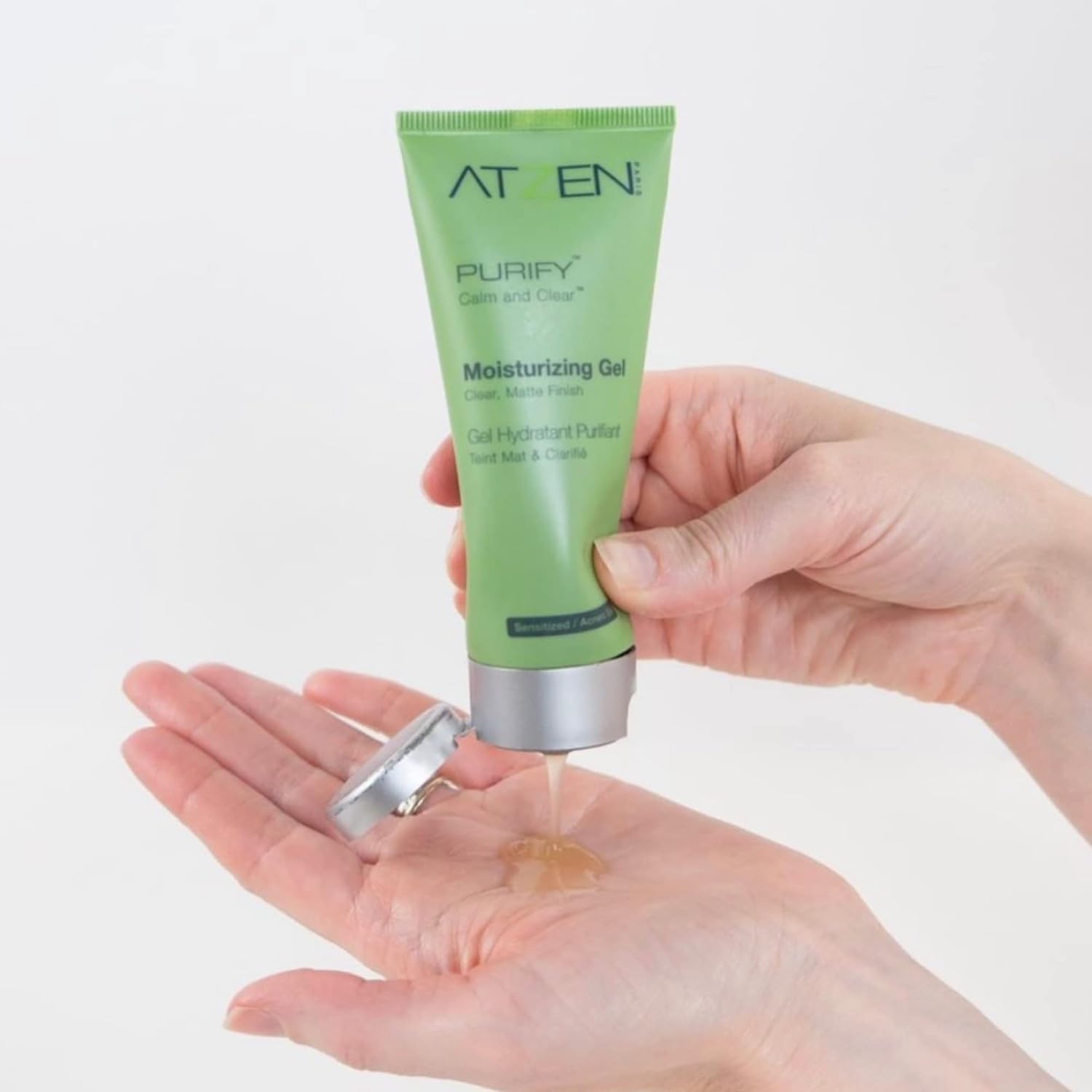 ATZEN Purify Moisturizing Gel | Organic Face Cream | Controls Oily & Acne Skin | Corrects Facial Imbalances | Safe For Around Eye Area | Non Comedogenic Makeup Base | Cruelty Free, Paraben Free, Vegan, & Non GMO (1.7 oz)