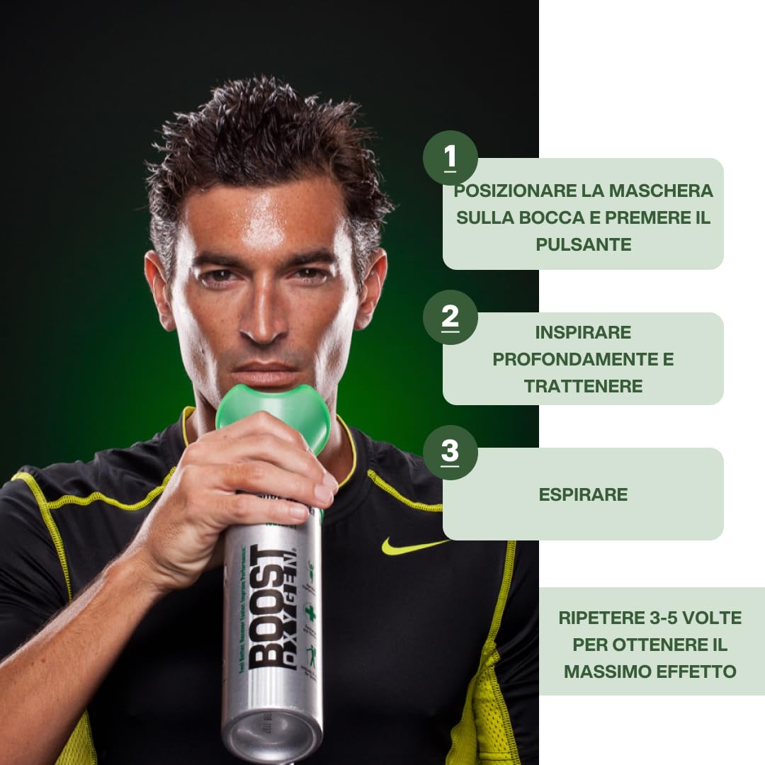 Boost Oxygen - Bombola di Ossigeno Portatile - Bomboletta di Ossigeno Puro e Naturale al 95% - Concentrazione, Recupero, Energia, Umore, Medio - 30Lt, 6x5Lt (6x Pacchi - 600 Inalazioni) - Naturale | Bomboletta di Ossigeno Puro al 95% Portatile per Recuper