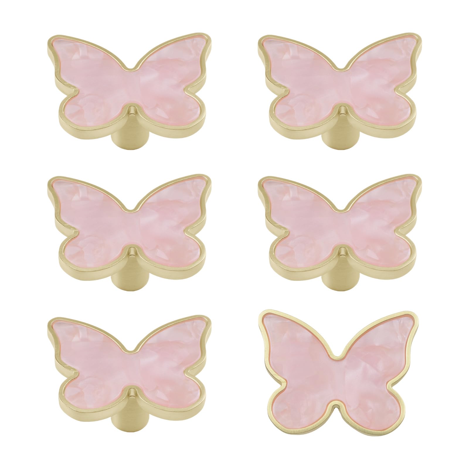 MOROBOR Large Decorative Butterfly Kitchen Cabinet Knobs, 6 Pack Creative Dresser Drawer Pulls Furniture Cupboard Door Pull Handles Single Hole Zinc Alloy Knobs Furniture Accessories — image 1