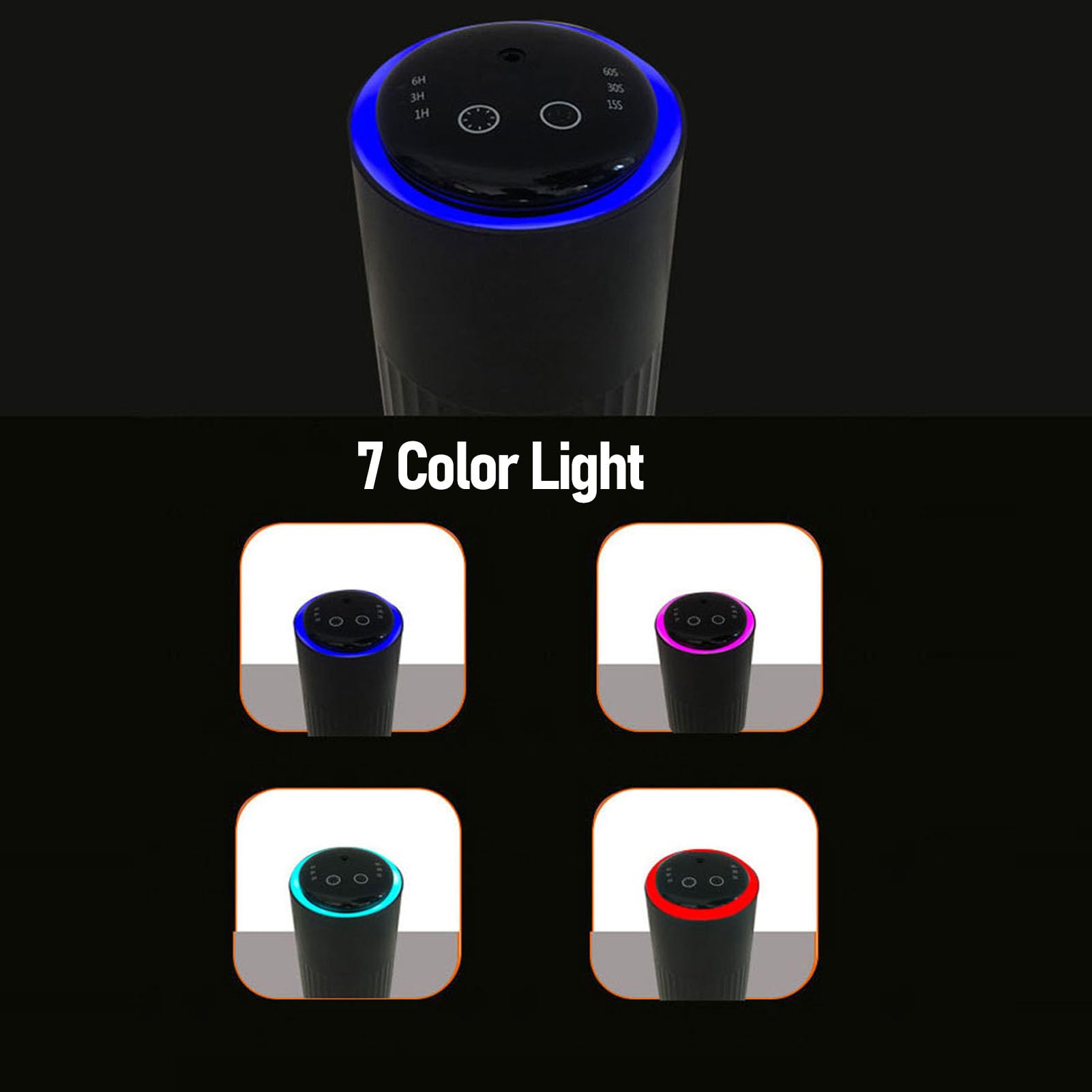 Qcwwy Duftdiffusor, Leicht, Tragbar, Aromatherapie-Diffusor, Leise, mit Timer, Anti-Auslaufen, für Schlafzimmer, Auto, Büro, Wasserloser Diffusor für ätherische Öle, 7 Farben, Haushaltsgeräte