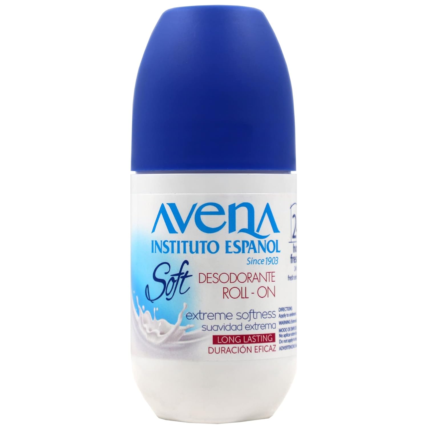 Avena Instituto Espanol Deodorant Roll-On Soft, Extreme Softeness, Long-Lasting, Non-Alcohol, 3-pack Of 2.5 Fo each, 3 Bottles image 3 of 6 B08L671BBN