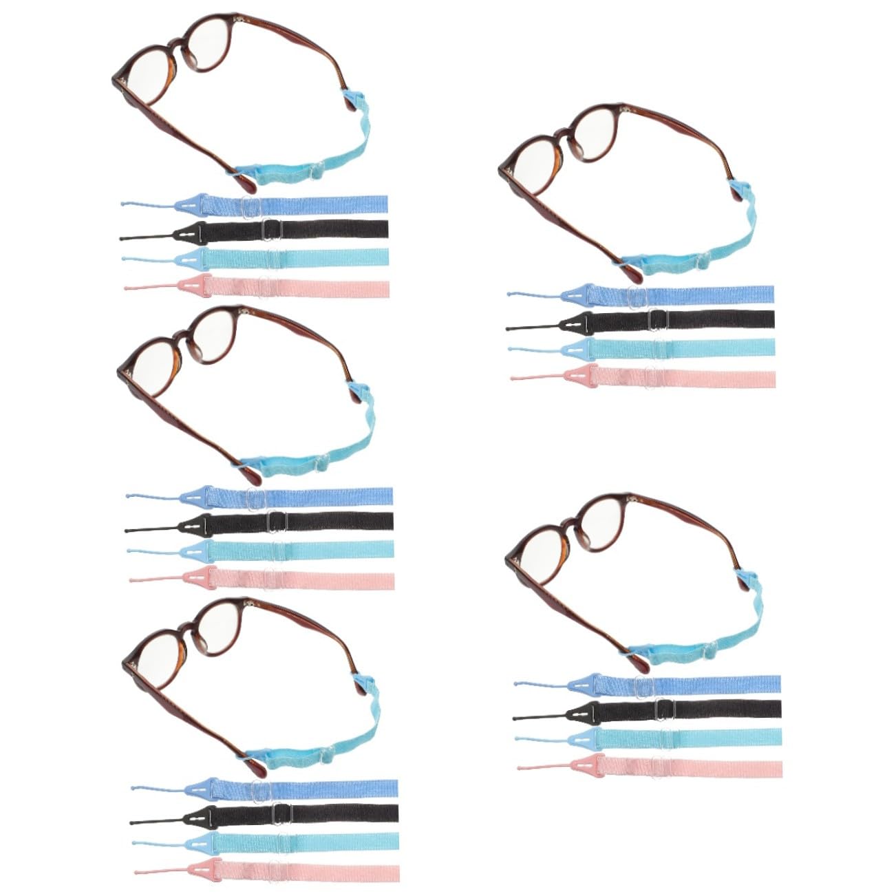 jojofuny 20pièces Sangles Réglables Pour Lunettes Et Lunettes De Soleil Anti-dérapant Accessoire Pratique Pour Activités Extérieures Et Sports Aquatiques