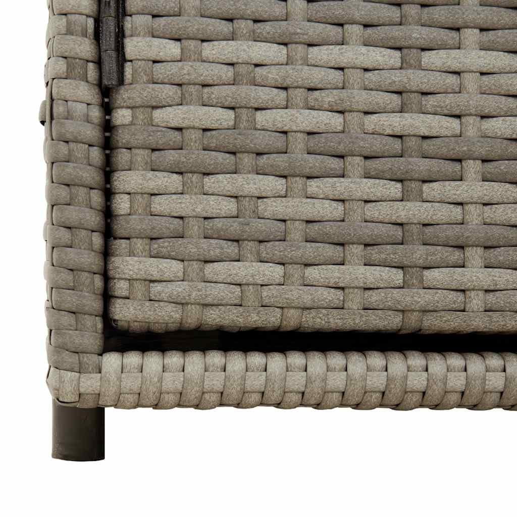 vidaXL Armoire de Rangement de Jardin, Organisateur de Terrasse avec Porte, Meuble d'Extérieur Patio Arrière-Cour, Gris Résine Tressée