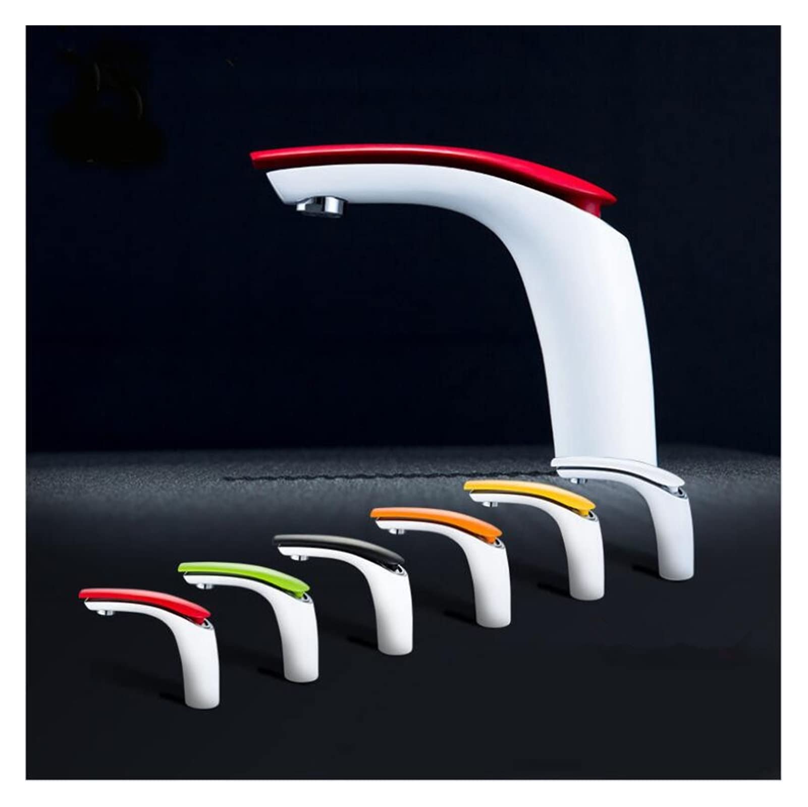 Mooilko Groen Brass Baking Finish Bathroom Basin Faucet/Fashion 12 Colors Hot And Cold Water Mixer Tap White Tap Basin Mixer Easy To Install(Groen)