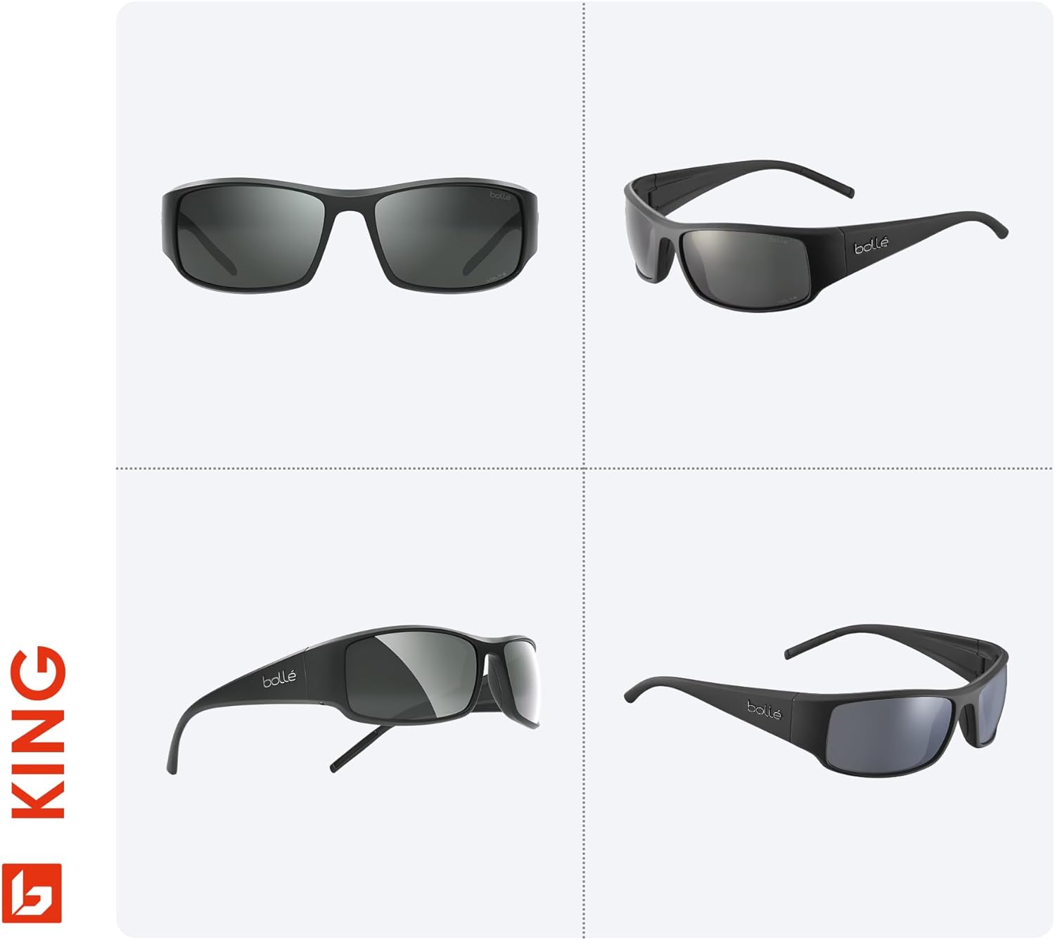 bollé King 63MM Wrap Around Sunglasses for Men for Women +BUNDLE with ACCESSORY EYEWEAR KIT - Image 3