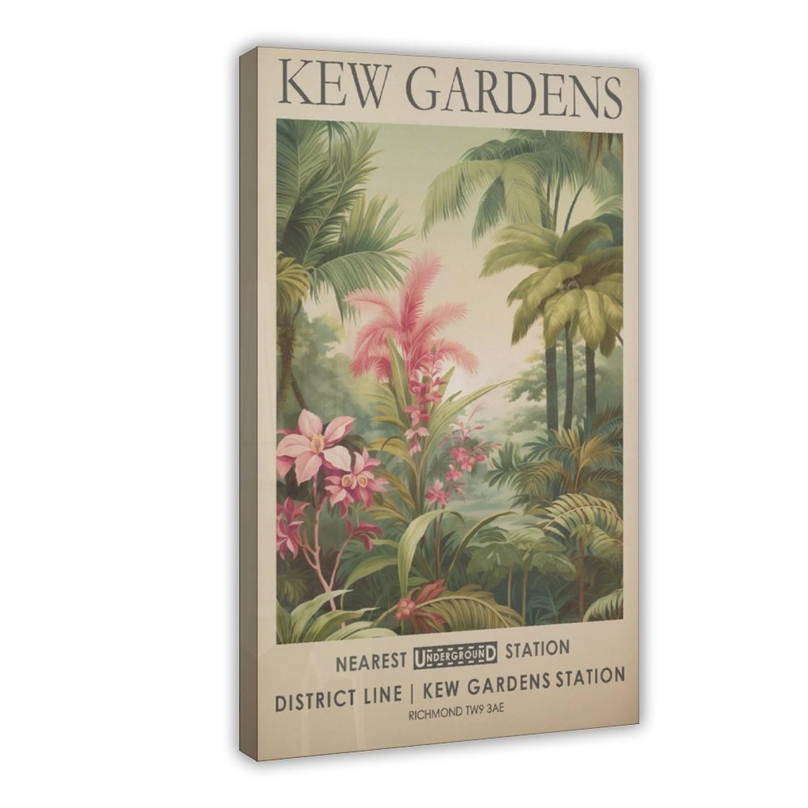 MGHDGD Kew Gardens, Vintage Tropical Botanical Art (2) Canvas Poster Bedroom Decor Landscape Office Room Decor Gift 16x24inch(40x60cm)