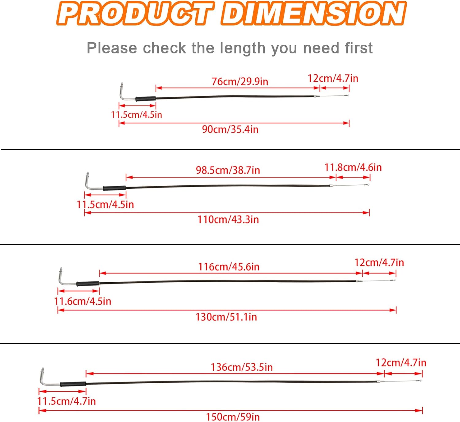 35.4" 90cm Throttle Cable Wires Braided Throttle Idle Cable Kit Compatible with Harley Sportster XL 883 1200 Dyna Softail