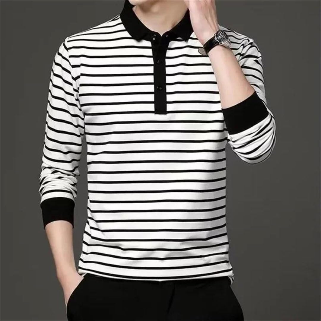 Camisa polo de manga larga para hombre, con cuello tipo polo, para golf, ropa de trabajo
