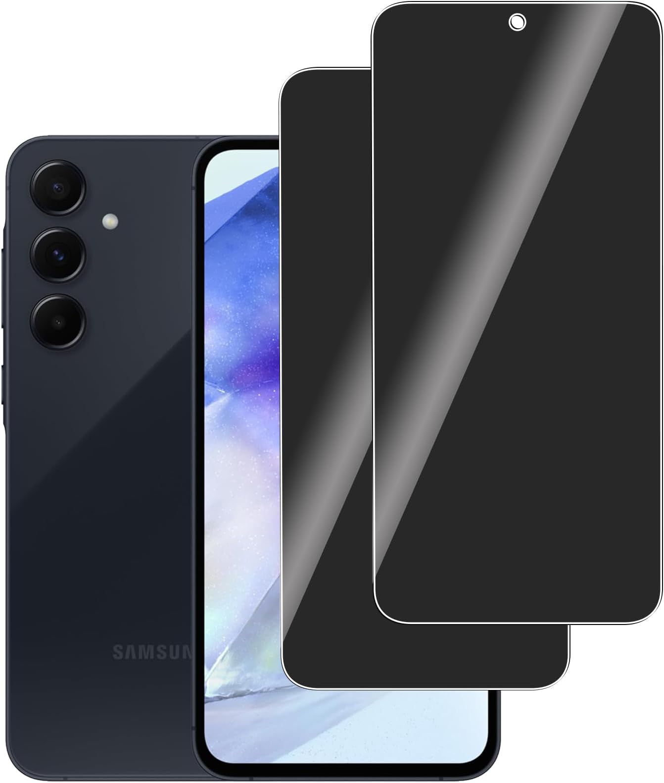 Pack of 2, Privacy Screen Protector Compatible with Samsung Galaxy A55 5G Anti-Scratch, Bubble Free, 9H Hardness, Anti Spy Tempered Glass Screen Protector for Samsung Galaxy A55 5G