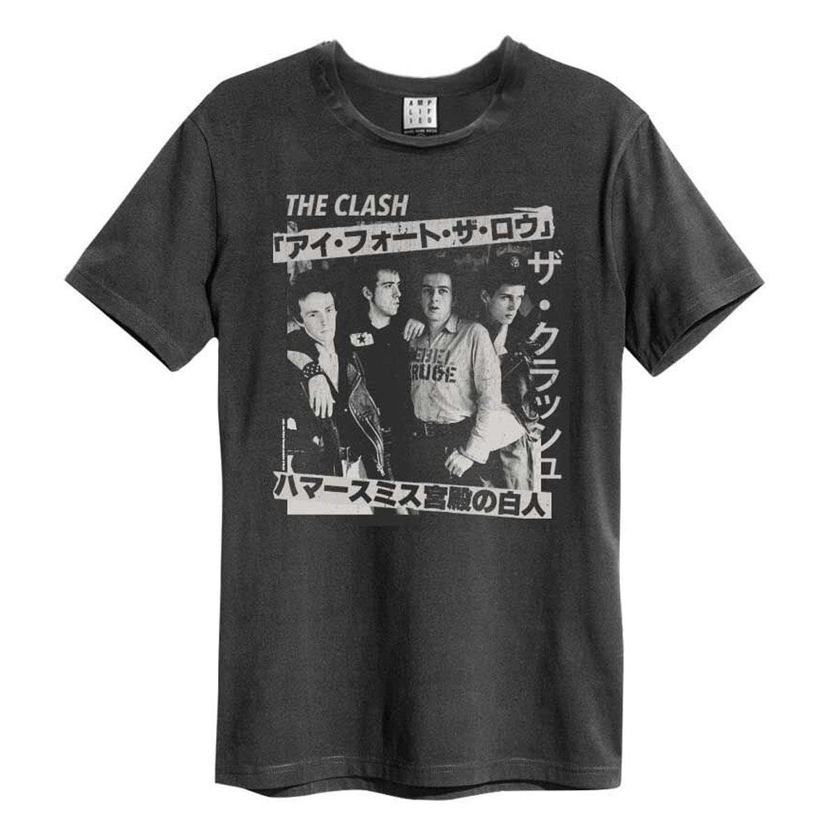 Amplified Men's Charcoal The Clash Tour Poster T-Shirt Crew Neck Short Sleeve Xl