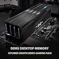 Vista 2 de Silicon Power DDR5 Zenith 6000MT/s (PC5-48000) 288-pin CL30 1.35V UDIMM Módulo de memoria de escritorio RAM SU032GXLWU60AFDESK Negro