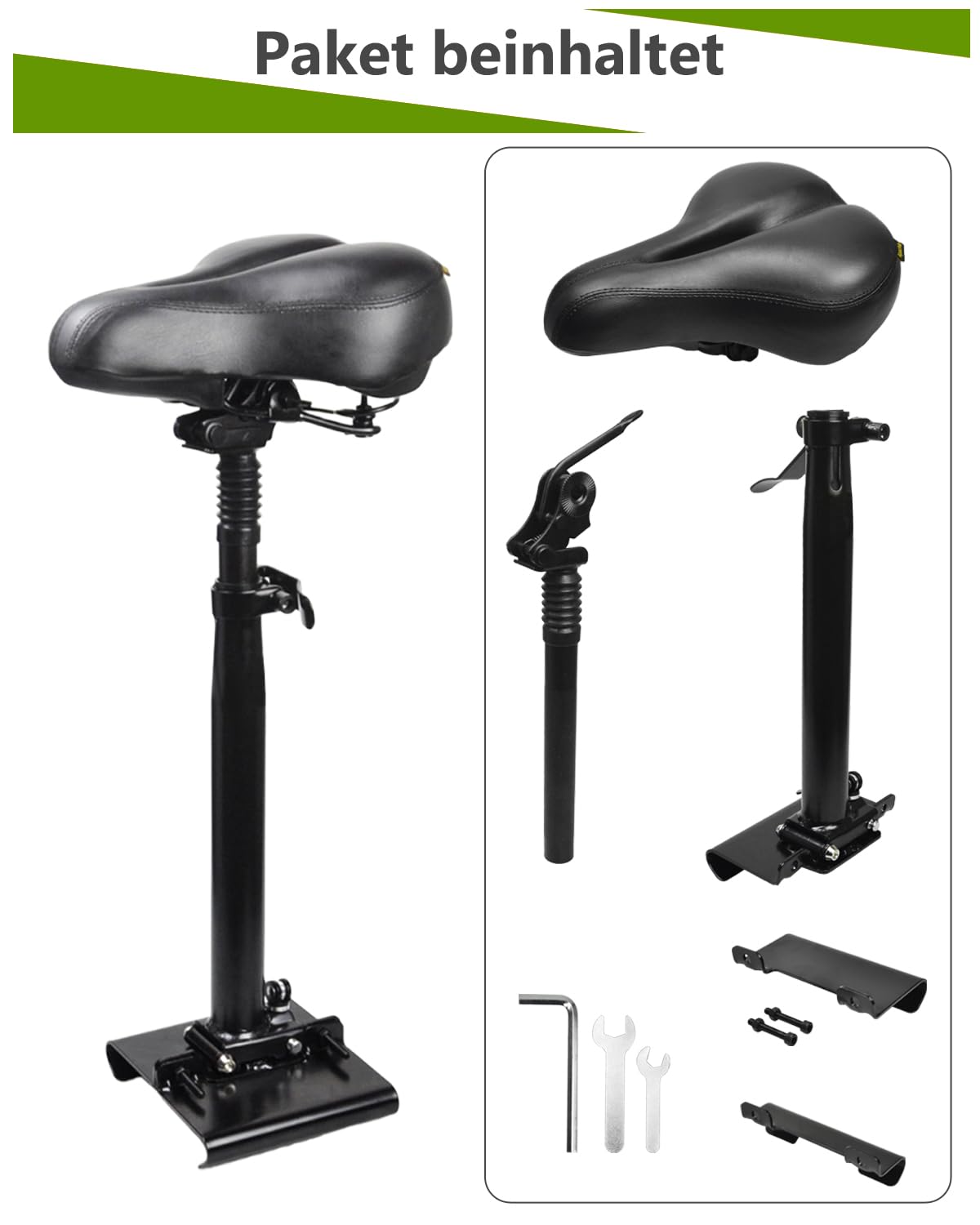 Elektro Scooter Sitz Klappbar – Höhenverstellbar 55-68 Cm, Für Ninebot Max G30D II U.a.