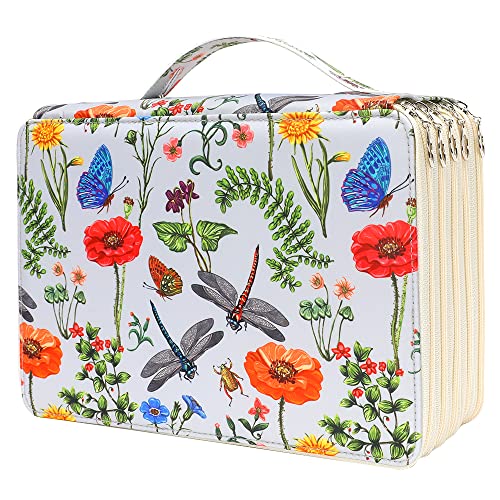 Image of Vomgomfom 252 Slots Pencil Case 5-Layer PU Leather, Handle, White