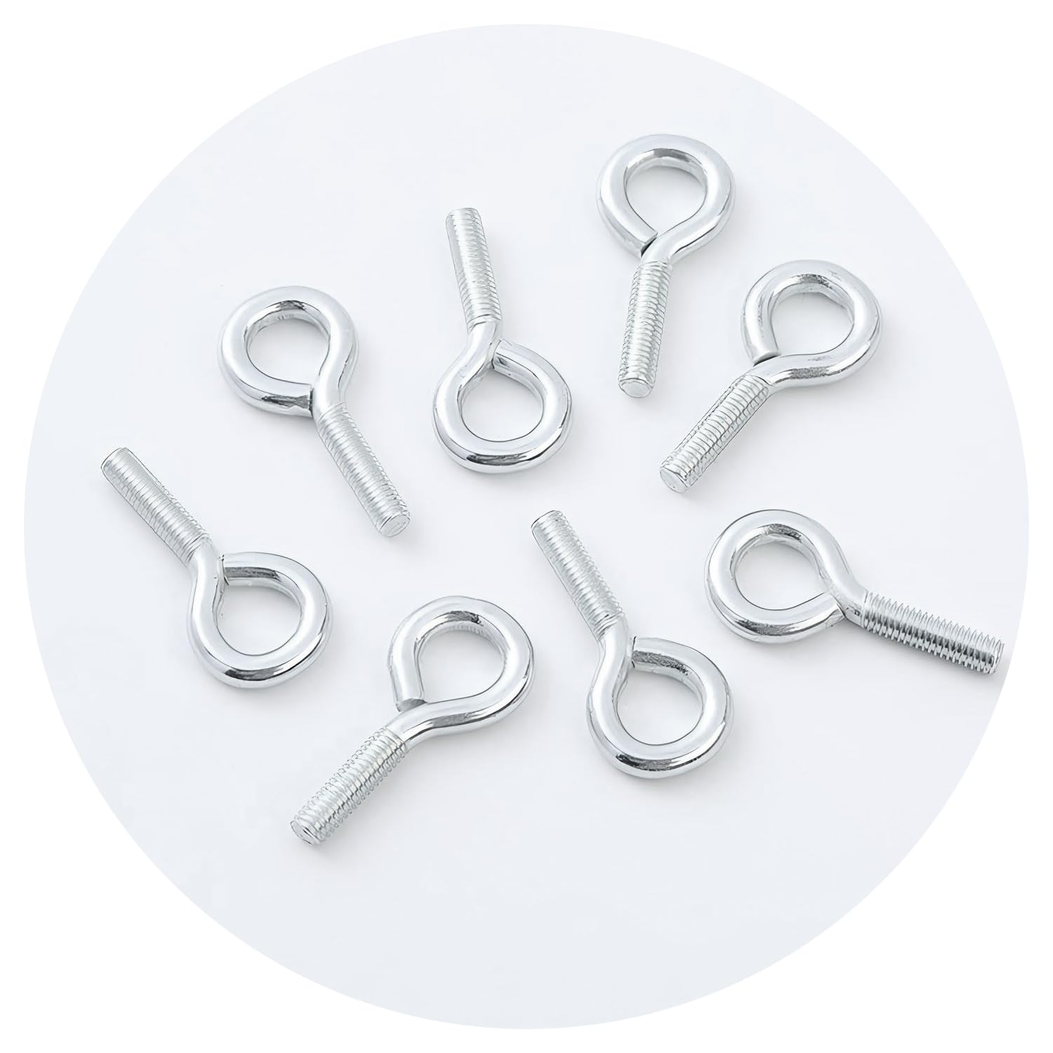 Qrity 20 Pezzi Bullone a Occhiello M3 x 16 mm in Acciaio al Carbonio, Gancio Chiuso con Vite ad Anello per Fissare e Appendere Cavi, Argento
