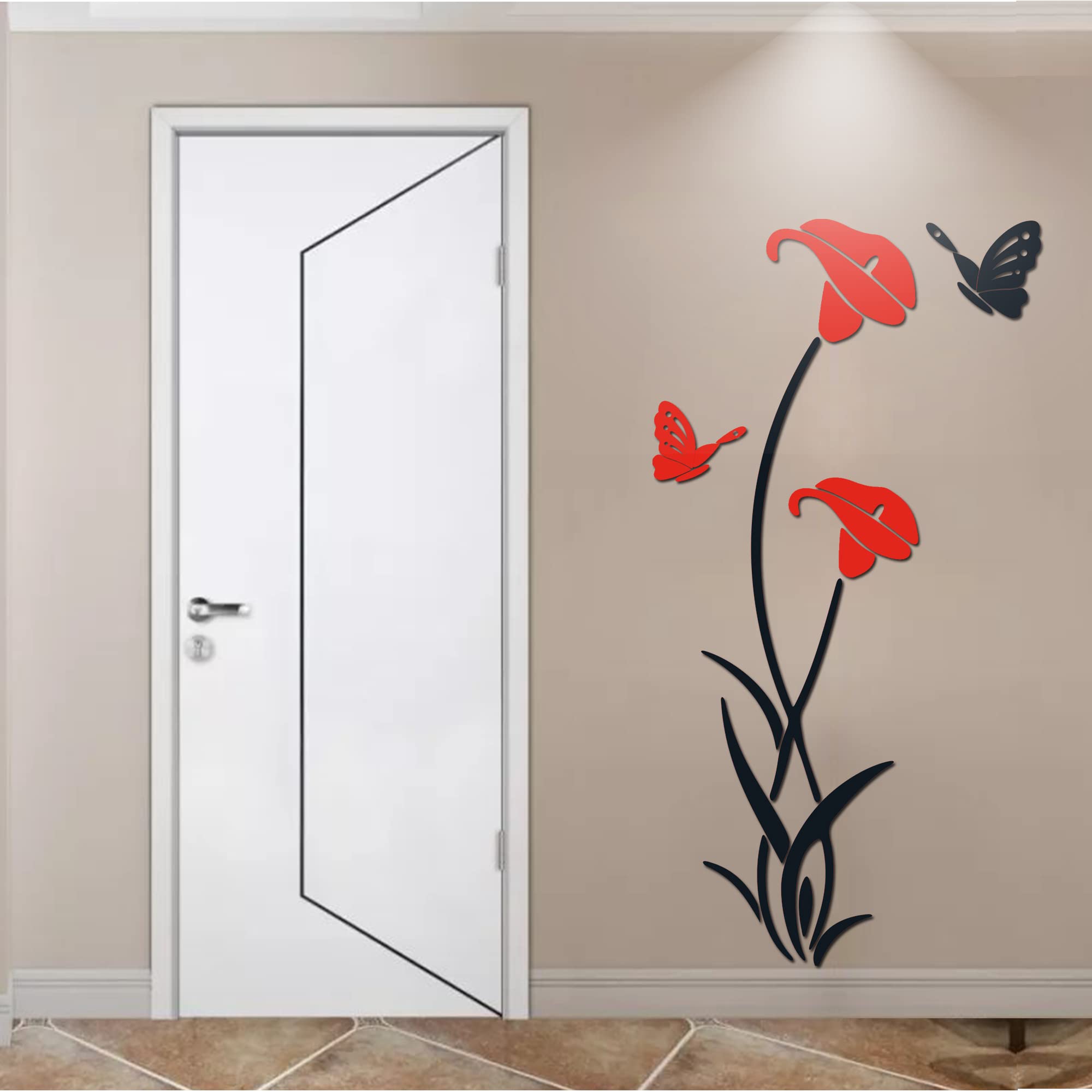 Removable 3D Mirror Flower Art Wall Sticker Acrylic Mural Decal - Foto 11