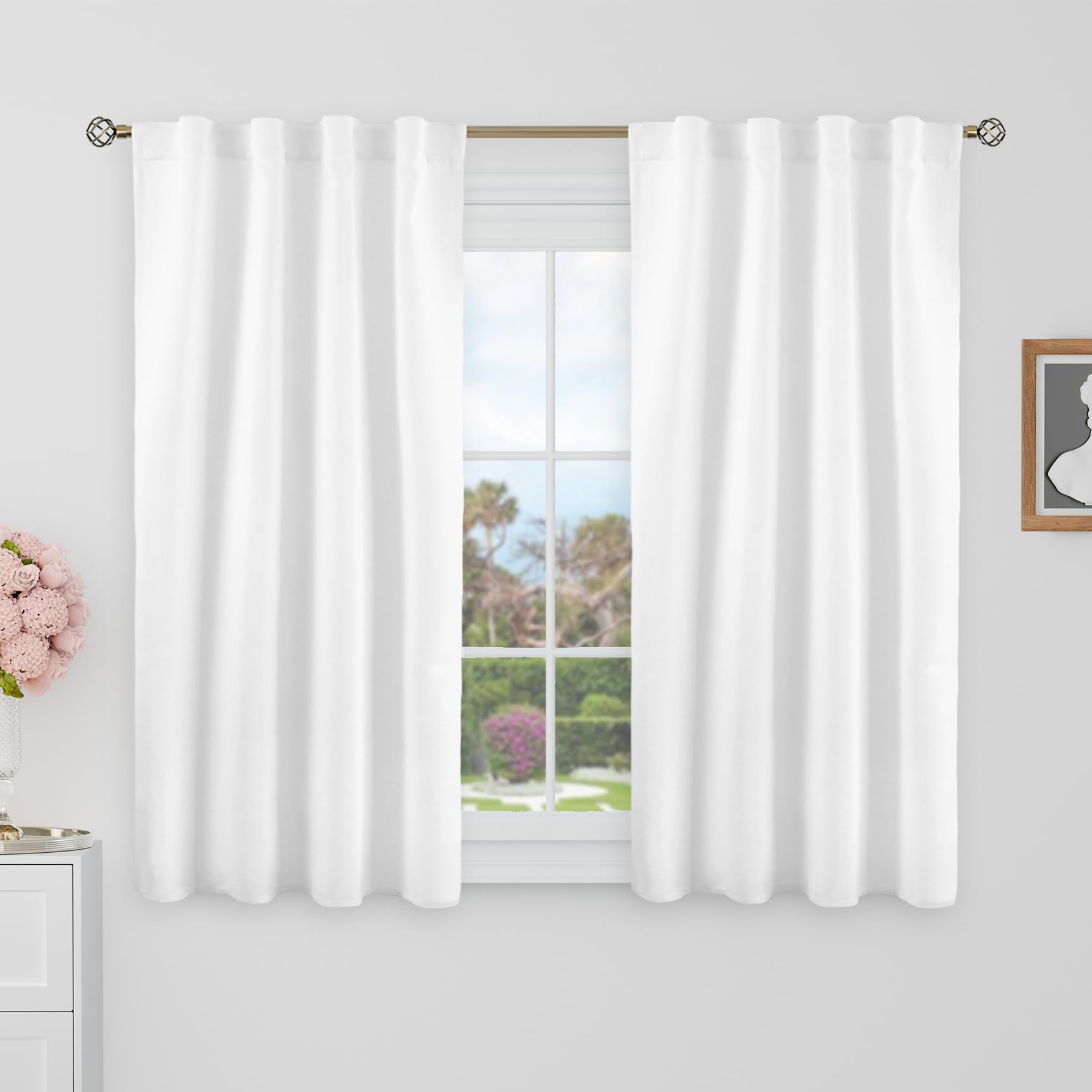 BGment Blackout Curtains 40 Inch Length for Small Window - 38 x 40 inch Curtains Rod Pocket and Back Tab Thermal Room Darkening Curtains for Kitchen/