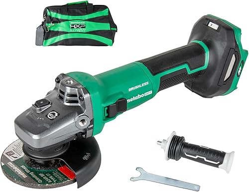 Metabo HPT Interruptor deslizante de velocidad variable sin escobillas de 36V MultiVolt™ de 4-1/2 pulgadas, amoladora angular de potencia,