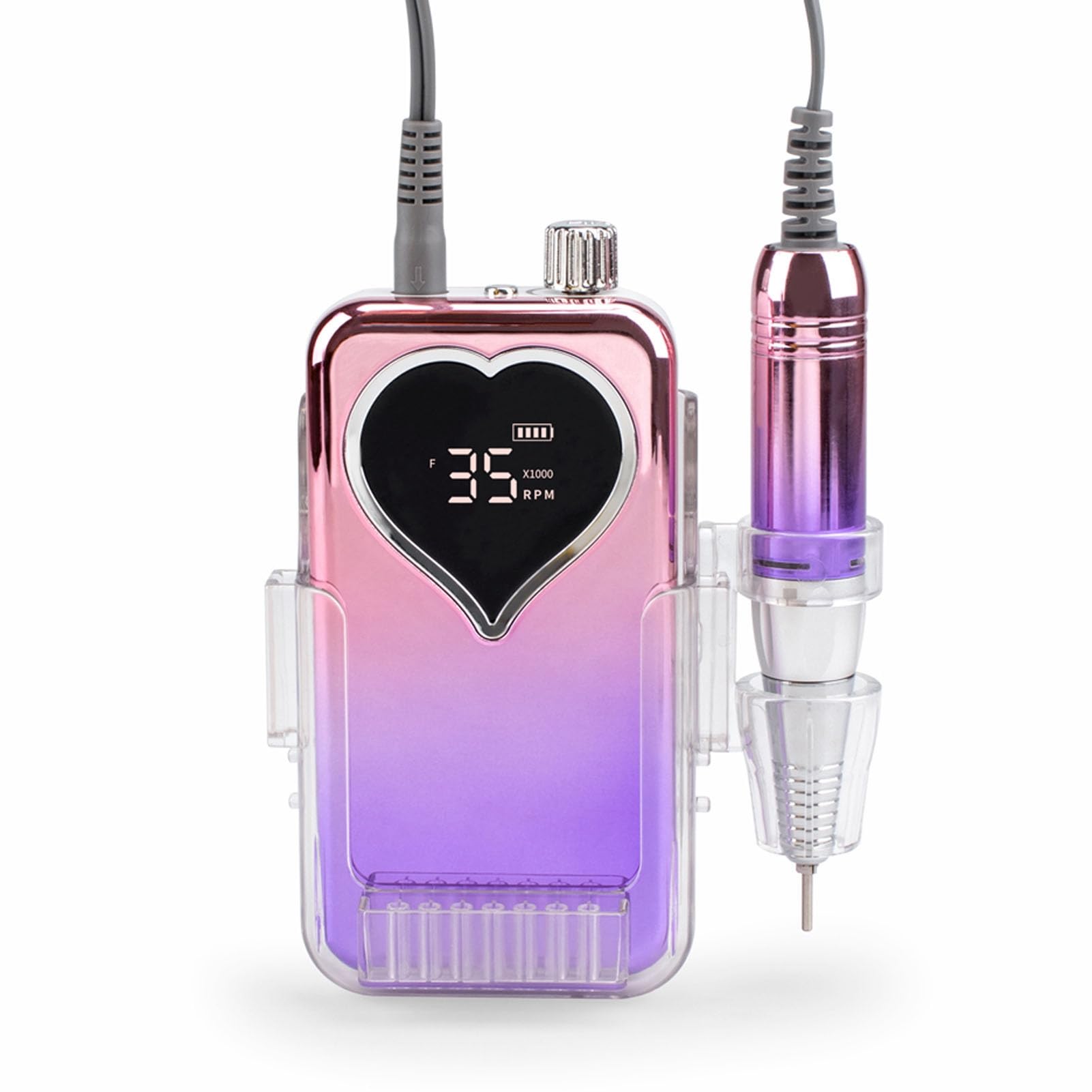 Trapano elettrico per unghie, 35.000 giri/min, lima per unghie wireless ricaricabile con tempo di utilizzo di 8-10 ore per manicure e pedicure, smerigliatrice portatile per unghie (spina USA)