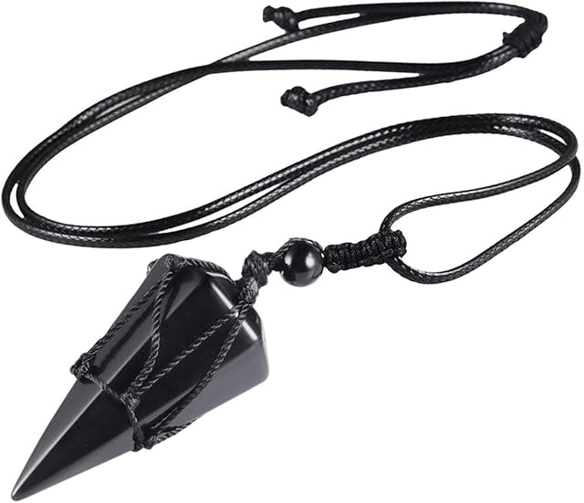 mookaitedecor Healing Crystal Point Necklace for Women Men, Semi Precious Stone Pendant with Adjustable Chain for Healing Reiki Chakra