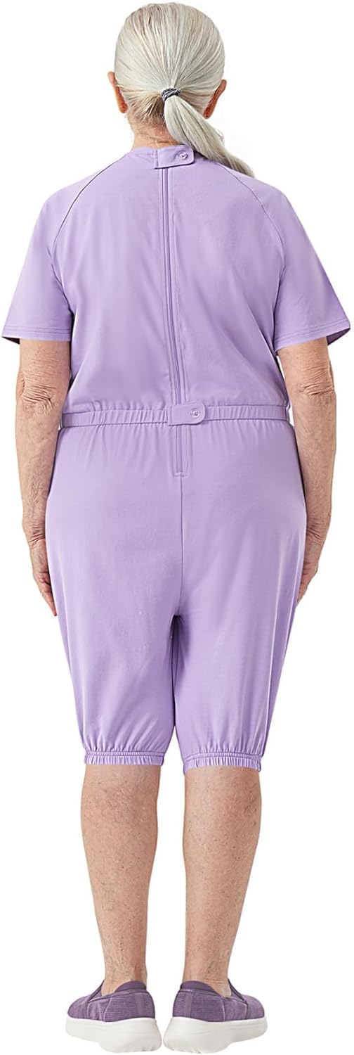 Adaptive Women's Security Back-Zip Jumpsuit - Easy Care Romper for Elderly & Limited Mobility - Image 2