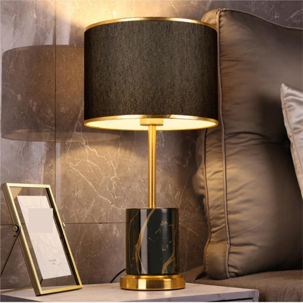 Lampada da tavolo di lusso dimmerabile, luce notturna ambientale sul | Lusso, dimmerabile, base in metallo, paralume in tessuto, luce notturna ambientale(White)