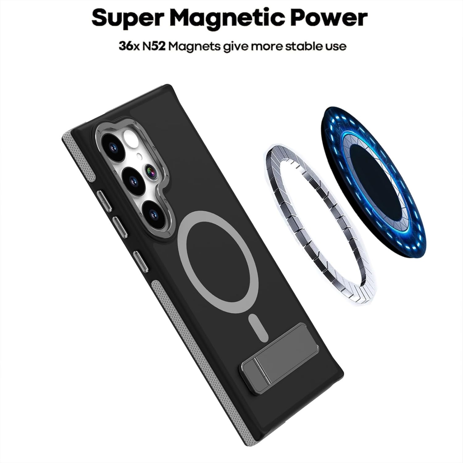 Generic Magnetic Case demonstrating strong magnetic power with an external magnetic ring