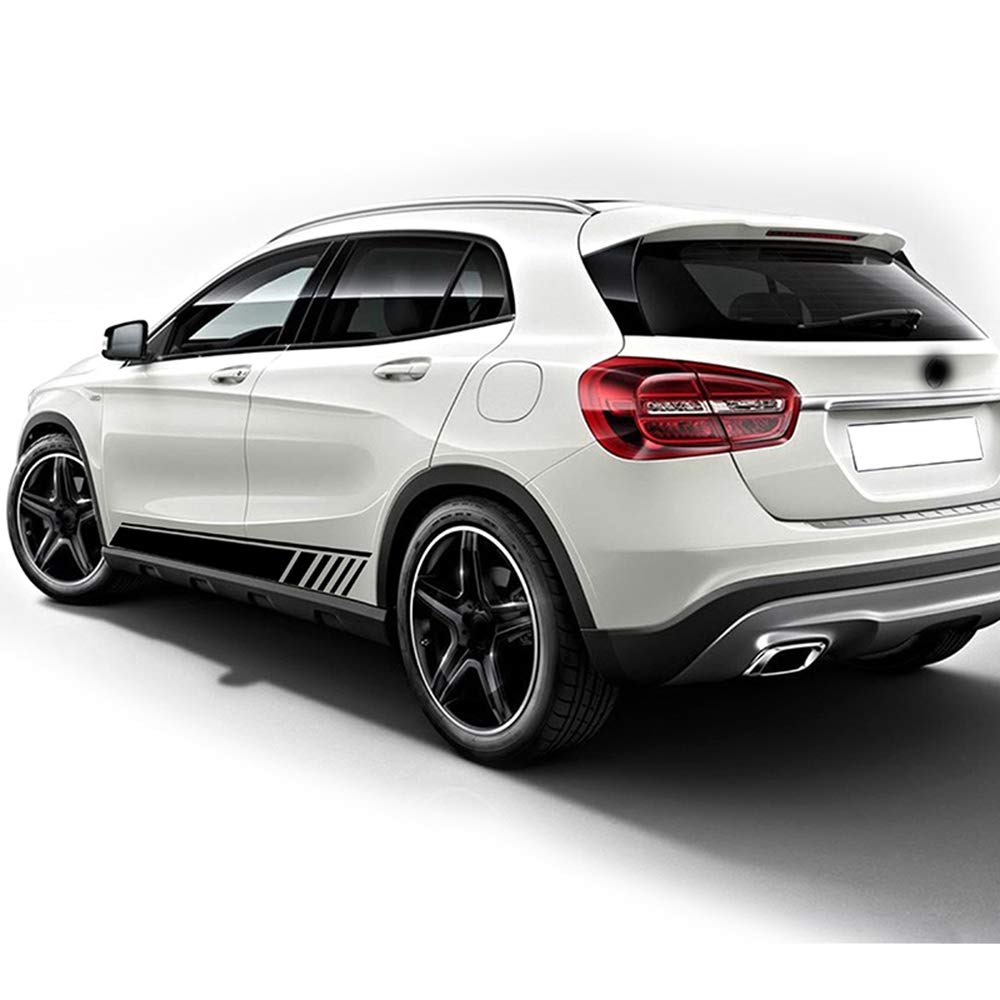 per Mercedes Benz Classe GLA X156 GLA45 AMG, Accessori Adesivi per Gonna con Strisce Laterali per Cofano Auto