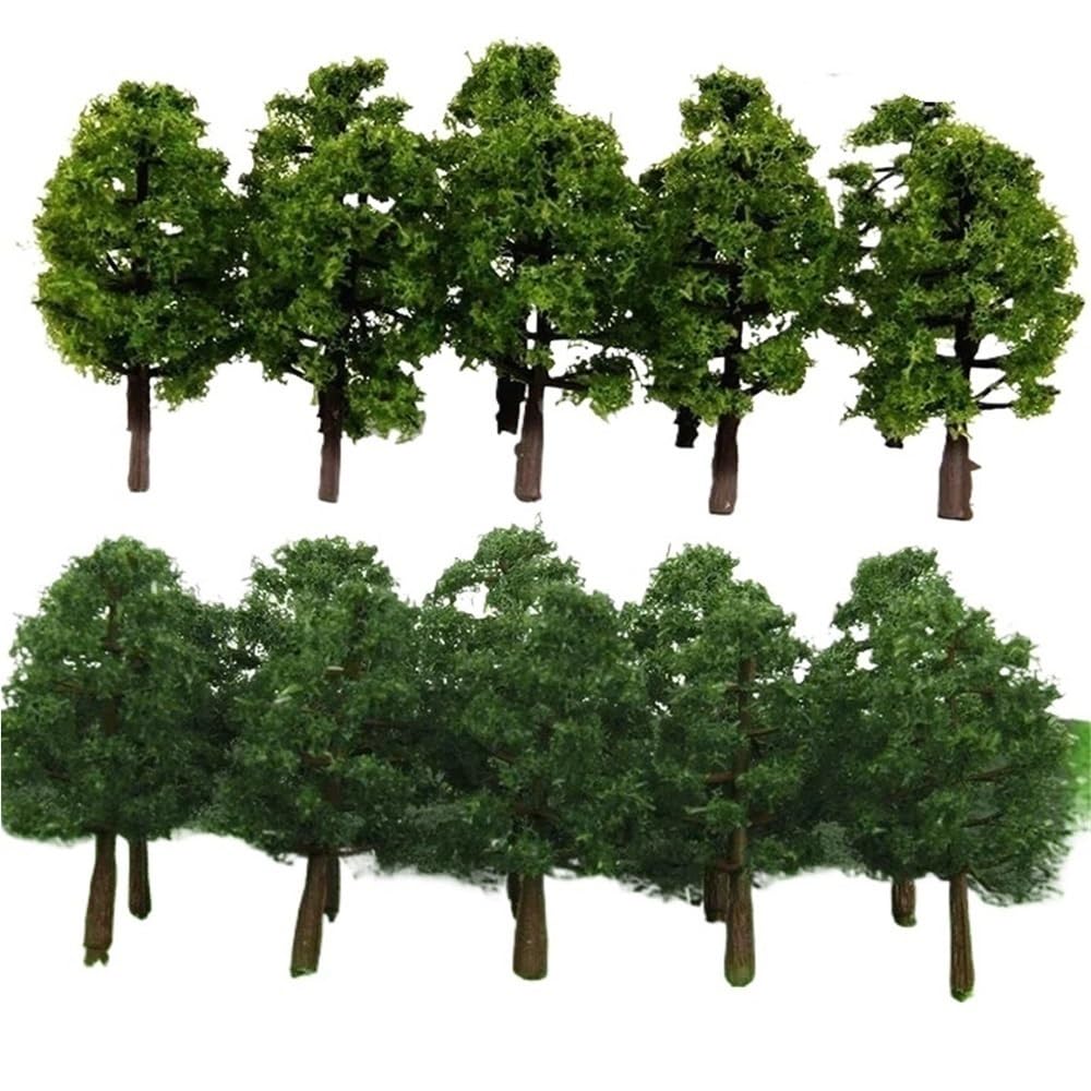 Artificial Model Tree 20pcs Sand Table Model Decor Trees, Artificial Miniature Tree Scenery, Willow Train Railway Layout(8cm)
