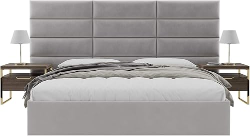 Miniatura 39 de Vänt - Paneles tapizados de cabecera para montar en la pared, diseño Isabelle, 60 x 23 pulgadas, configuración de 4 paneles individuales,