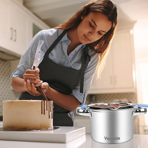 Miniatura 2 de Juego de ollas de doble caldera de 680M, ollas de chocolate de 0.7 cuartos de galón y olla de acero inoxidable de 54.1 fl oz/1.7 cuartos de galón,