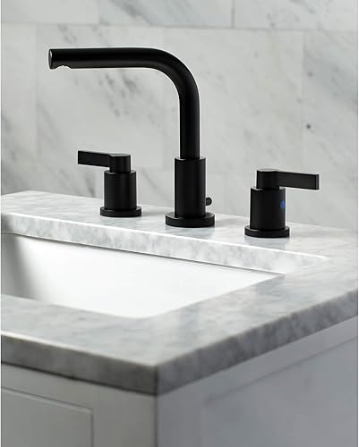 Miniatura 4 de Kingston Brass FSC8950NDL NuvoFusion - Grifo de baño amplio, 5-38 pulgadas en alcance de boquilla, negro mate