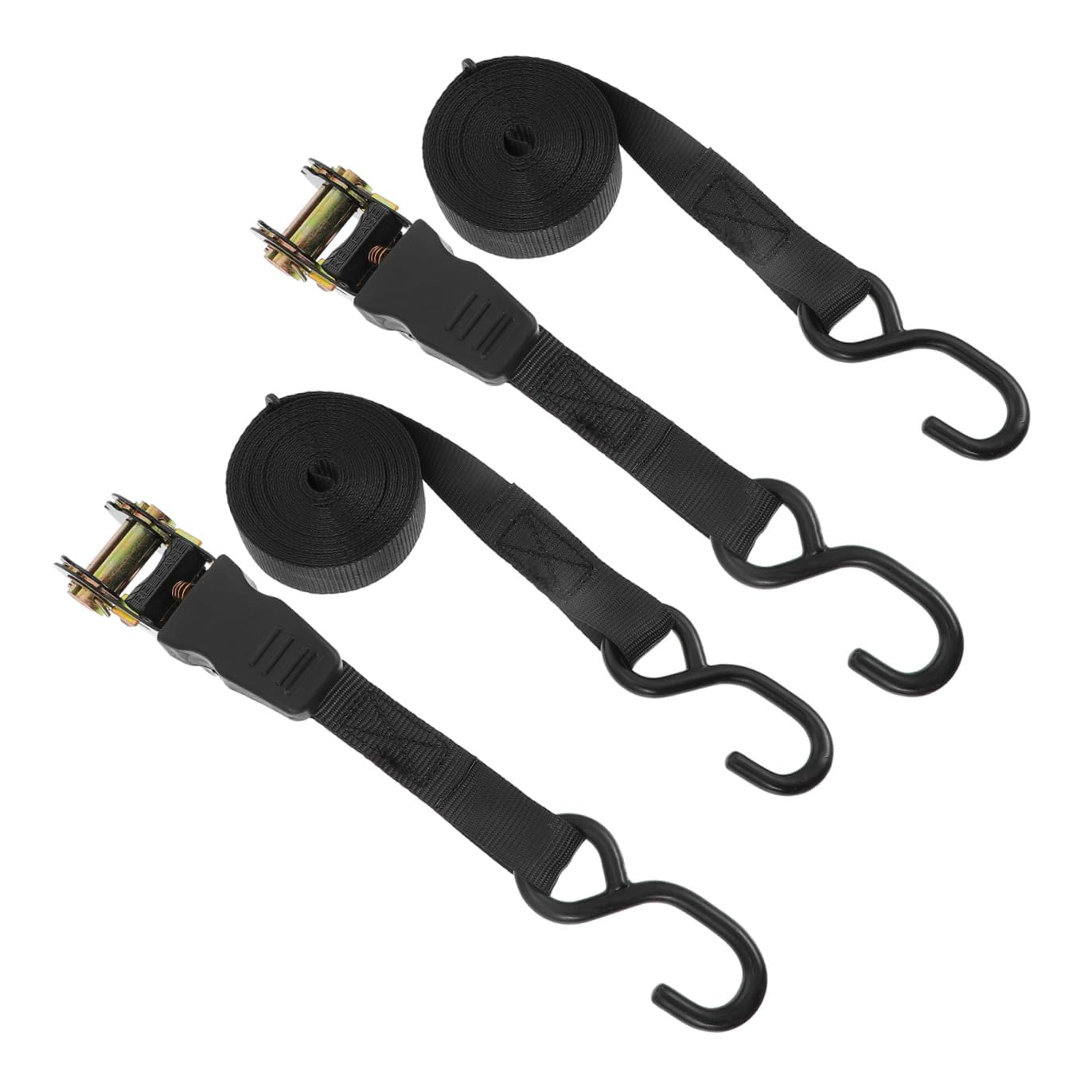 Sangles De Fixation De Bagages 25 Mm Lot De 2 Sets De Noir Ceintures De Serrage Réglables pour Moto Voiture Camping-Car Usage Extérieur Remorquage Transport Sécuritaire