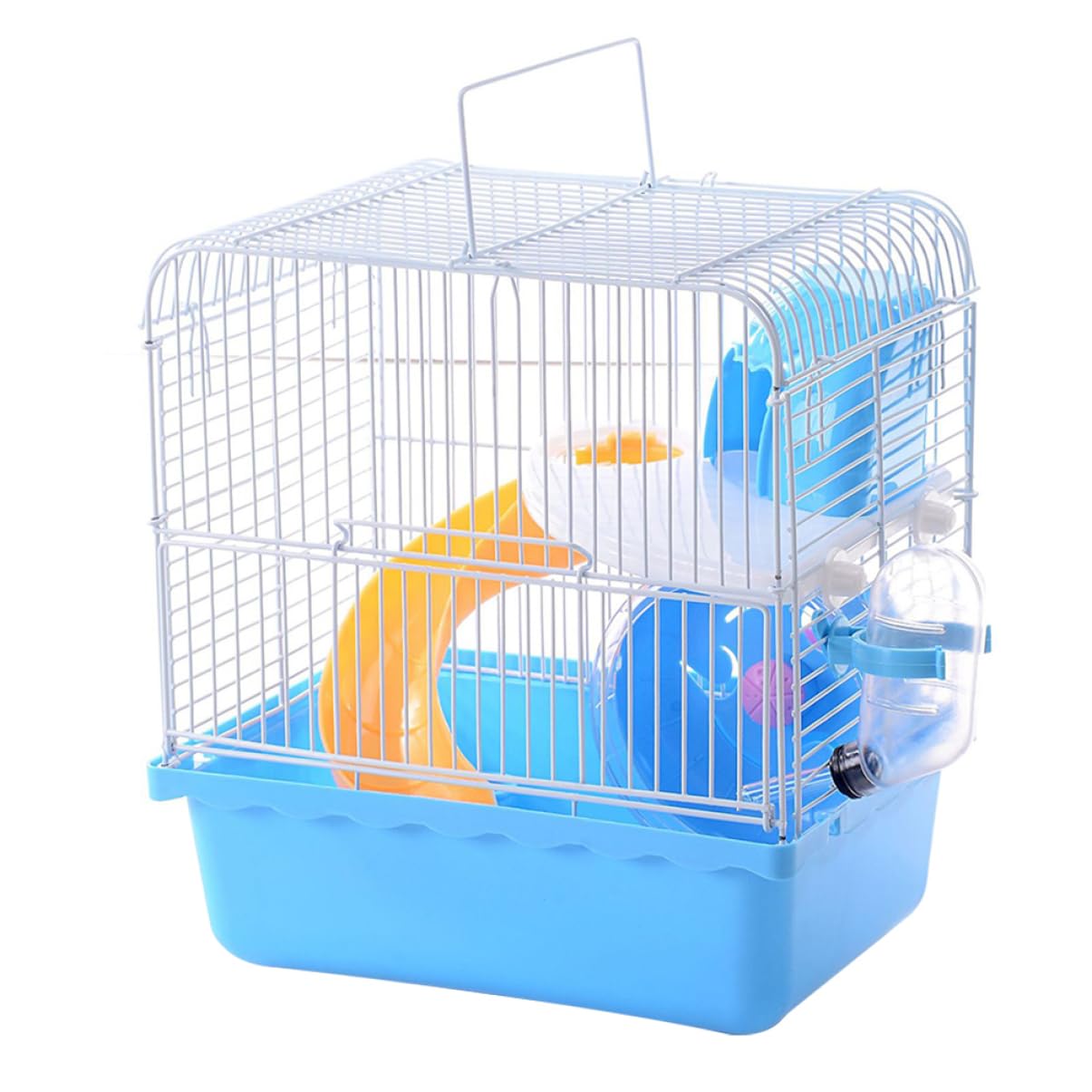 YARNOW Jaula para Hámster Tipo Castillo de 2 Casa para Mascotas Pequeñas Jaula de Cría de Chinchillas de Limpiar y Resistente Diseño Multifuncional de Transporte