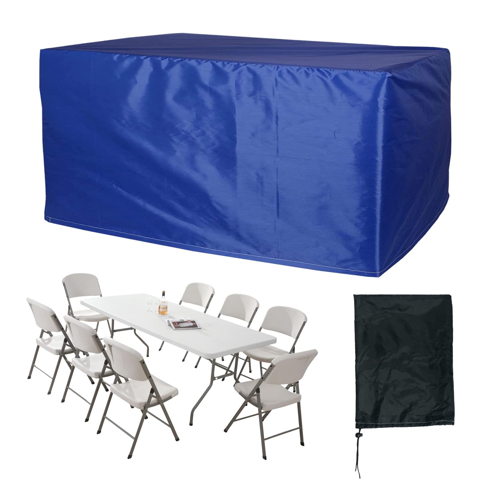 Copertura per mobili da esterno extra large impermeabile, 230 x 165 x 80 cm, blu, 420 denari, copertura per divano rettangolare, resistente a pioggia, neve, polvere, protezione solare e vento,