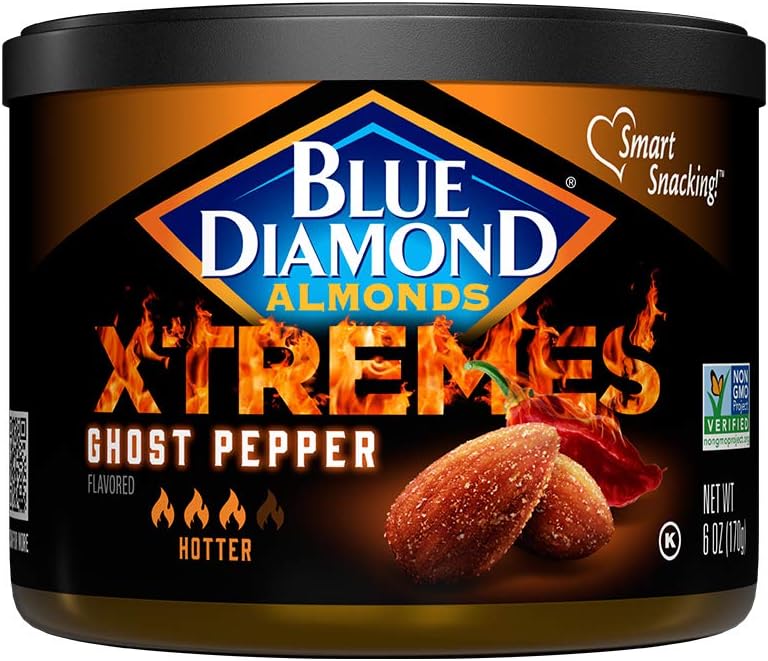 Ghost Pepper Flavored Snack Nuts, 6 Oz Resealable Cans (Pack of 1)