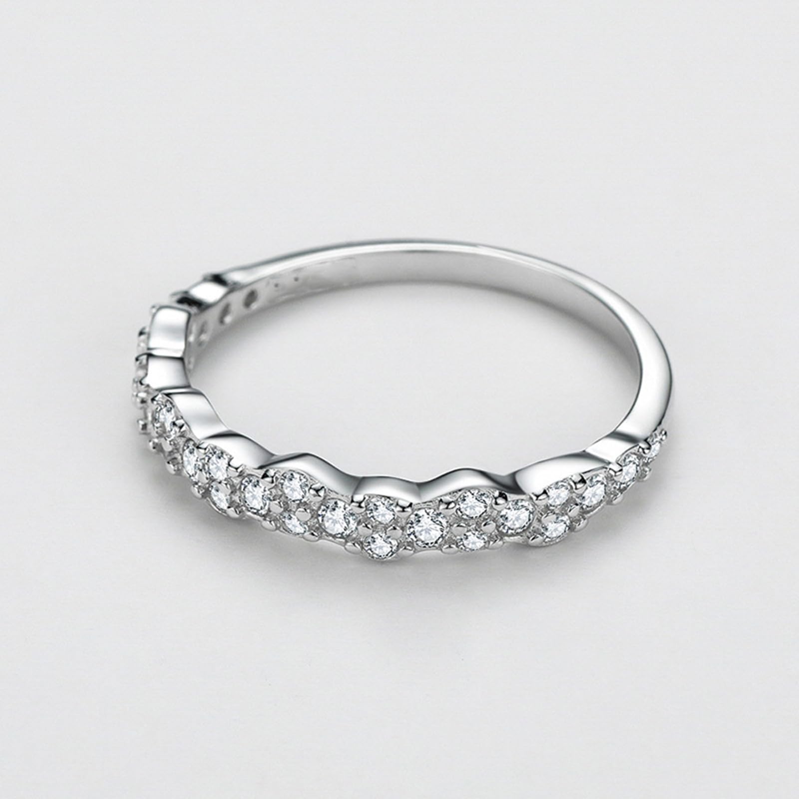 Pierścionek ślubny damski, złoty, zaręczynowy, prawdziwe złoto, elegancki pierścionek z moissanite, białe złoto, pierścionek damski