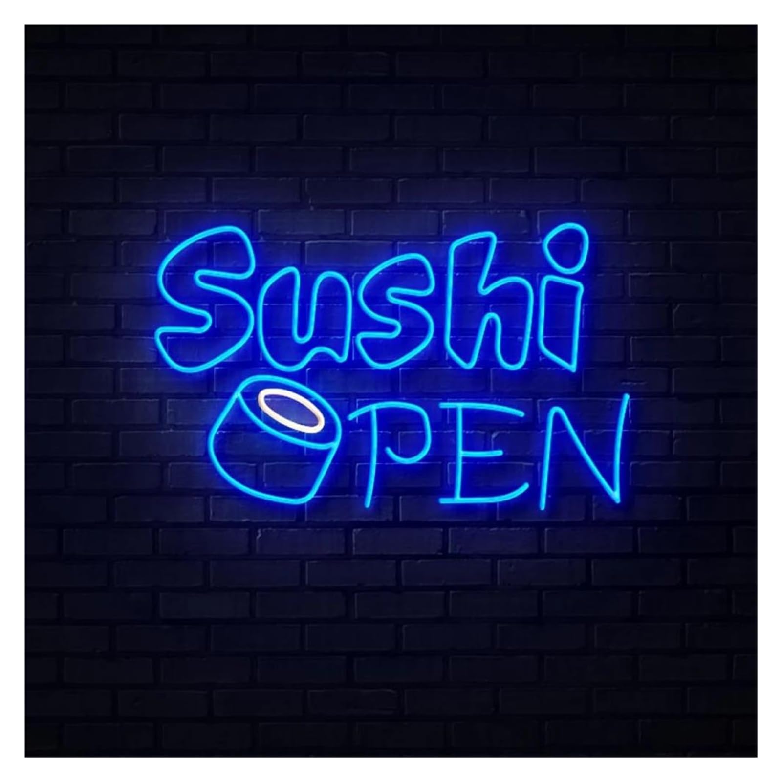 SHOUXI Sign Lamp Sushi Open Neon Sign Japanese Restaurant Home Kitchen Decor 50cmx39cm(F)