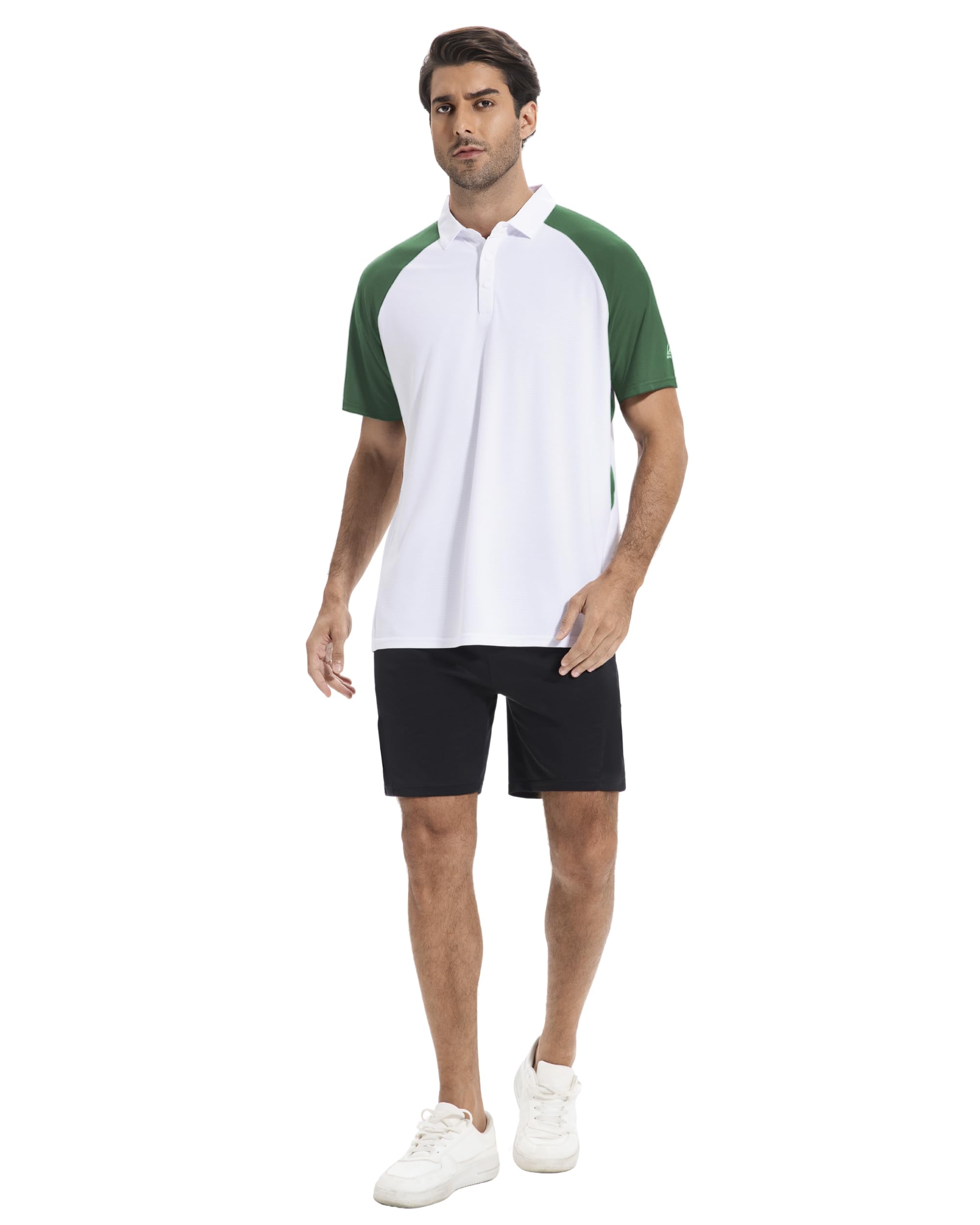 AMZSPORT Polo Uomo Manica Corta Sportiva Golf Tennis T-Shirt Asciugatura Rapida TON Colletto e Bottoni