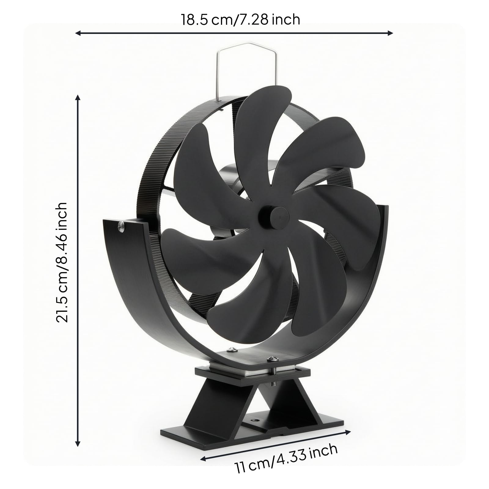 predolo Ventilador con Alimentación Térmica Silencioso Ventilador Autoalimentado Eficiente para Chimenea, Xz1310 7-Blade