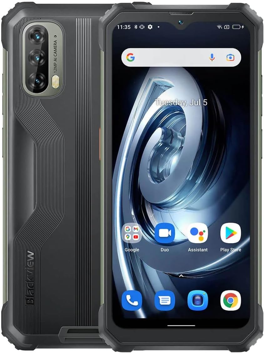 BlackviewBV7100 Rugged Smartphone,13000mAh Battery 33W Fast Charge, IP68/IP69K Waterproof Outdoor Mobile Phone, Android 12 Helio G85 6GB+128GB, 6.58'' FHD+ Display, 12MP Triple Camera, GPS NFC Black