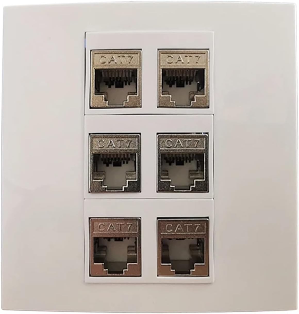 6-port shielded CAT7 RJ45 wall plate, six-port CAT.7 6A LAN outlet, 86x86mm(6 ports CAT7)