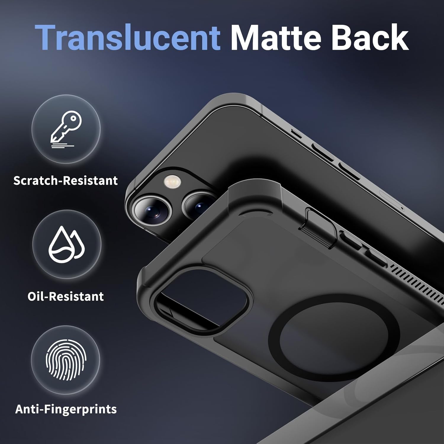 Magnetic for iPhone 13/14/15 Case with Screen Protector, [Compatible with MagSafe][Military Grade Drop Protection][Heavy Duty Protection][Shockproof] 2-Layer Durable Bumper Phone Case 6.1''-Black - Image 6