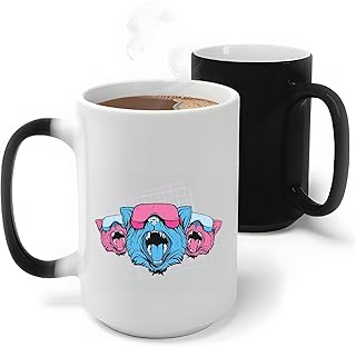 Gift for Pet Lovers Vaporwave Cats Three Cats Wearing VR Design 11oz 15oz Color Changing Mug