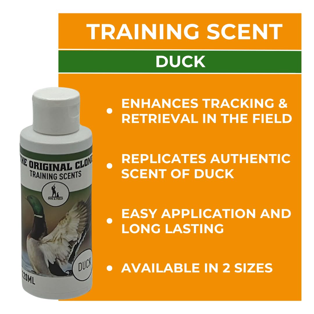 Dog & Field The Original Clone Dog Training Scents Gundog & Scent Training con fagiano, anatra, coniglio e gallo cedrone liquido profumato (anatra, 120 ml)