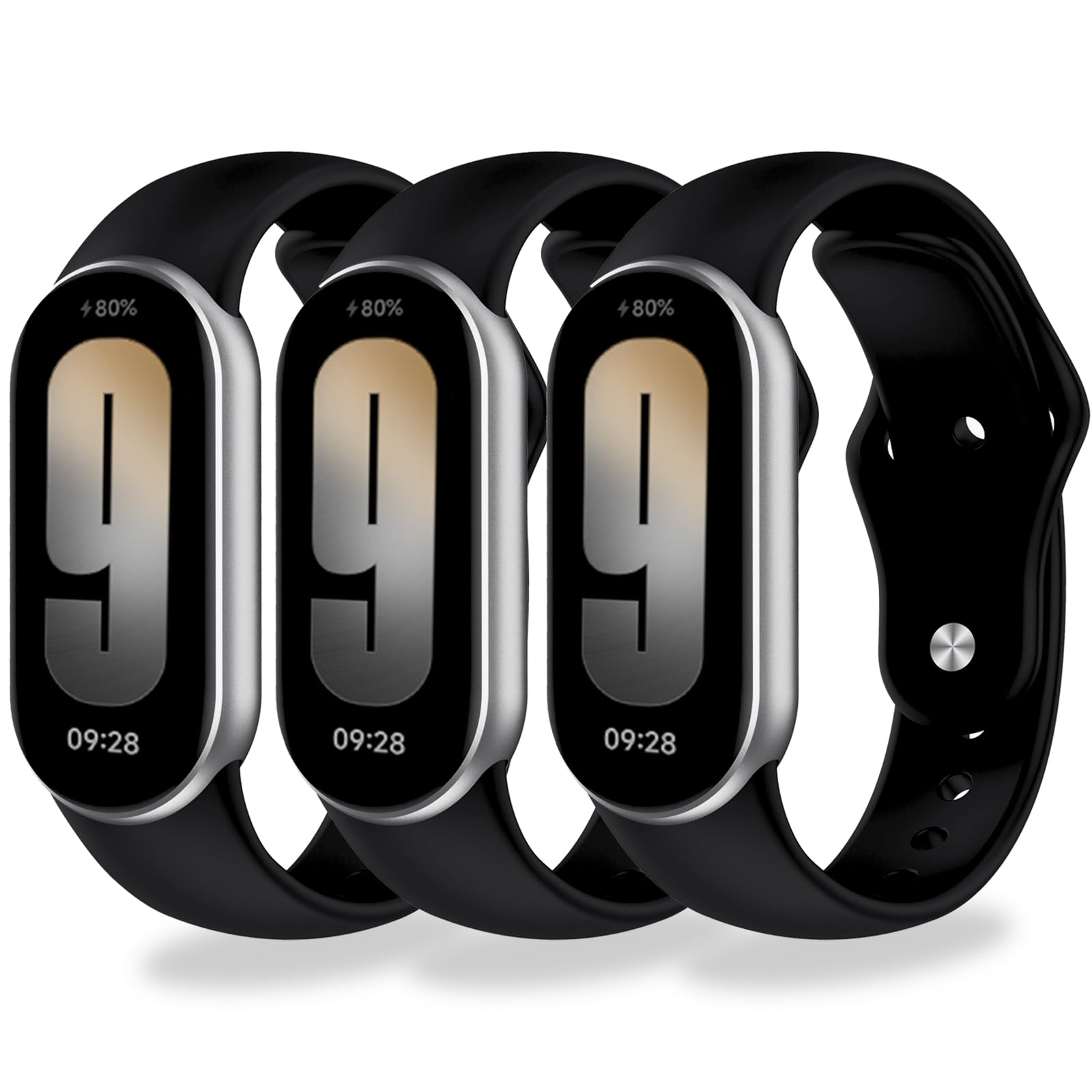 BABEJIA 3-10 Pezzi Cinturini Compatibili con Xiaomi Smart Band 10/9/8, Cinturino Morbidi e Sportivi, Traspiranti, Regolabili, A Sgancio Rapido